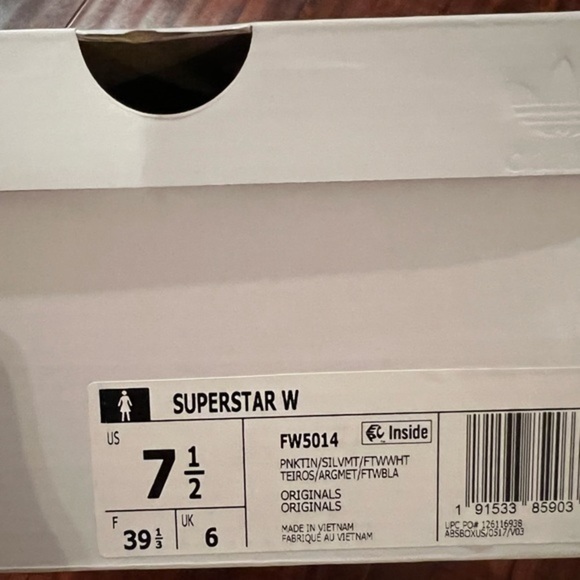 NIB pAdidas Superstar Pink Tint Silver Metallic White Soles Sneaker RARE - Picture 6 of 7